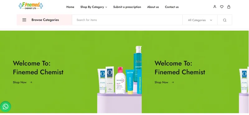 Finemed Chemist website